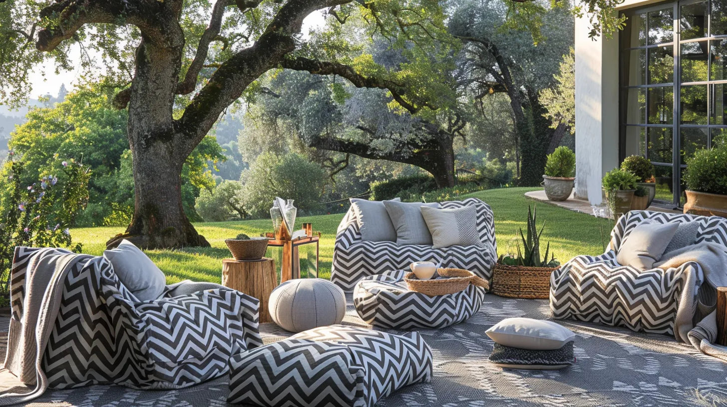 What Are Some Options for Outdoor Furniture Covers With a Chevron Pattern?