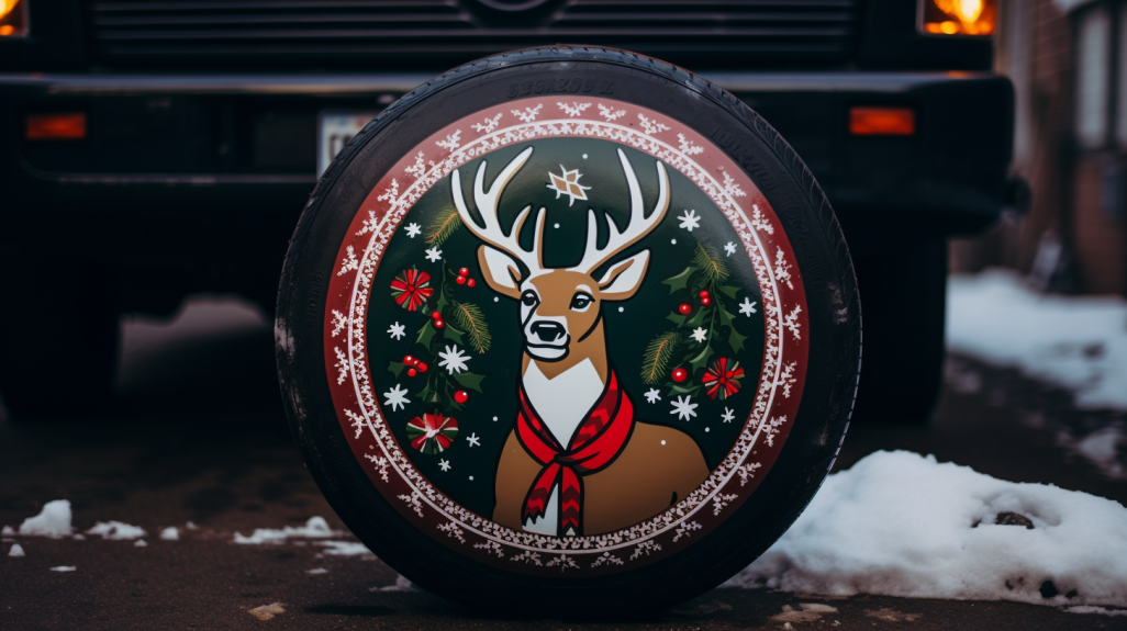 Jingle All the Way: Stylish Christmas Jeep Tire Covers for Off-Road Festivities