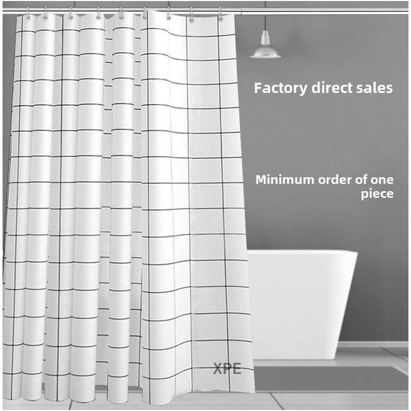 Durable Waterproof Polyester Shower Curtain with Plastic Grommets