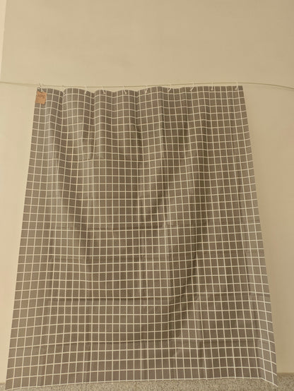 Durable Waterproof Polyester Shower Curtain with Plastic Hooks for Bathroom