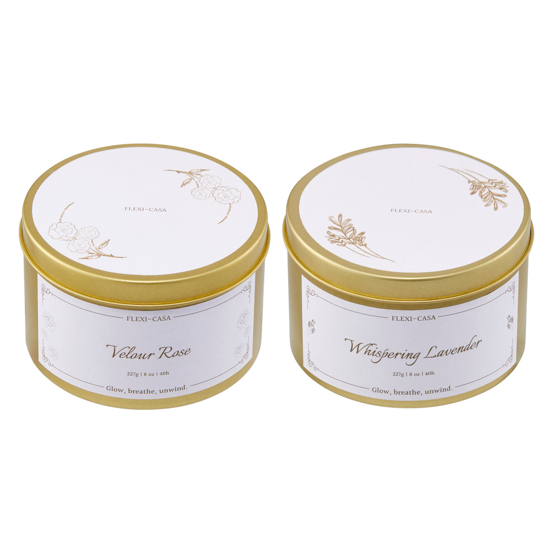 Lavender &amp; Rose Aromatherapy Tin Candle Set – 2 Pack Floral Soy Wax Candles