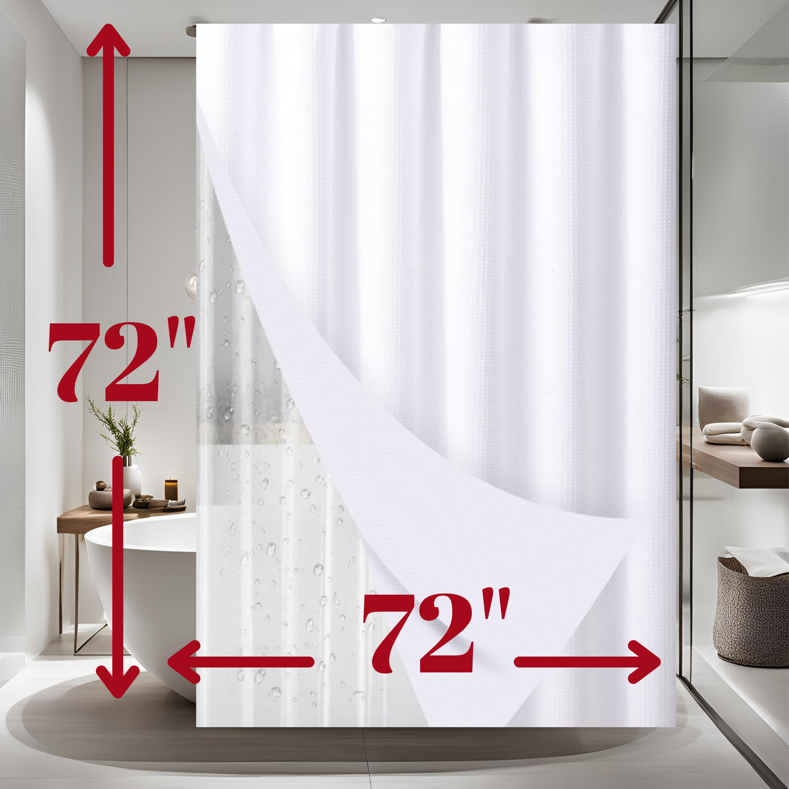 3-in-1 Shower Curtain Kit - White