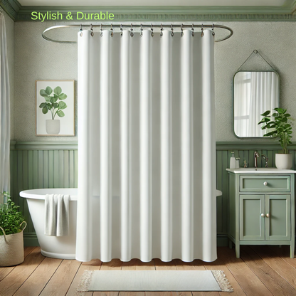 3-in-1 Shower Curtain Kit - White