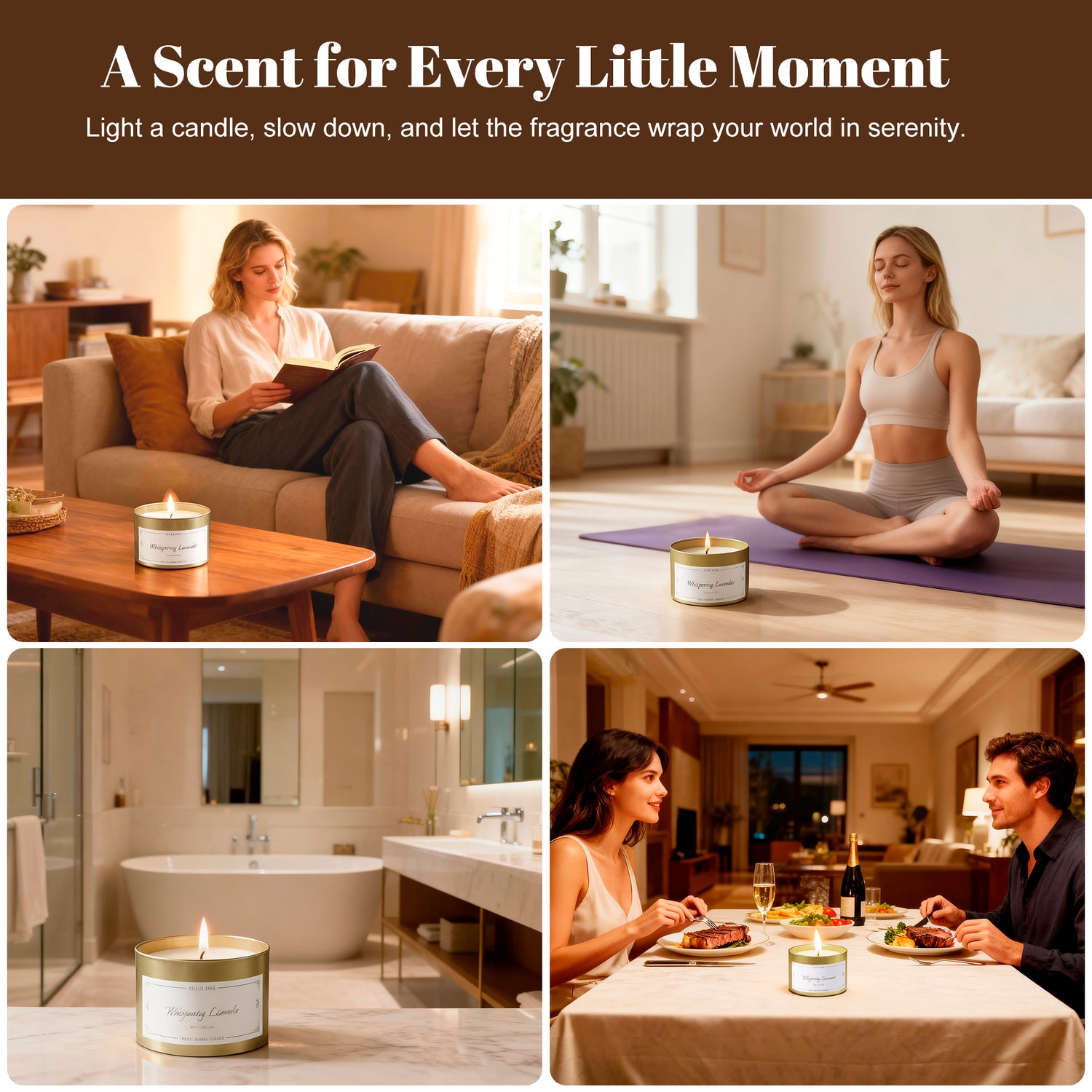 Lavender &amp; Cinnamon Aromatherapy Tin Candle Set – 2 Pack Soy Wax Candles for Relaxation