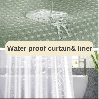 3-in-1 Shower Curtain Kit - Green