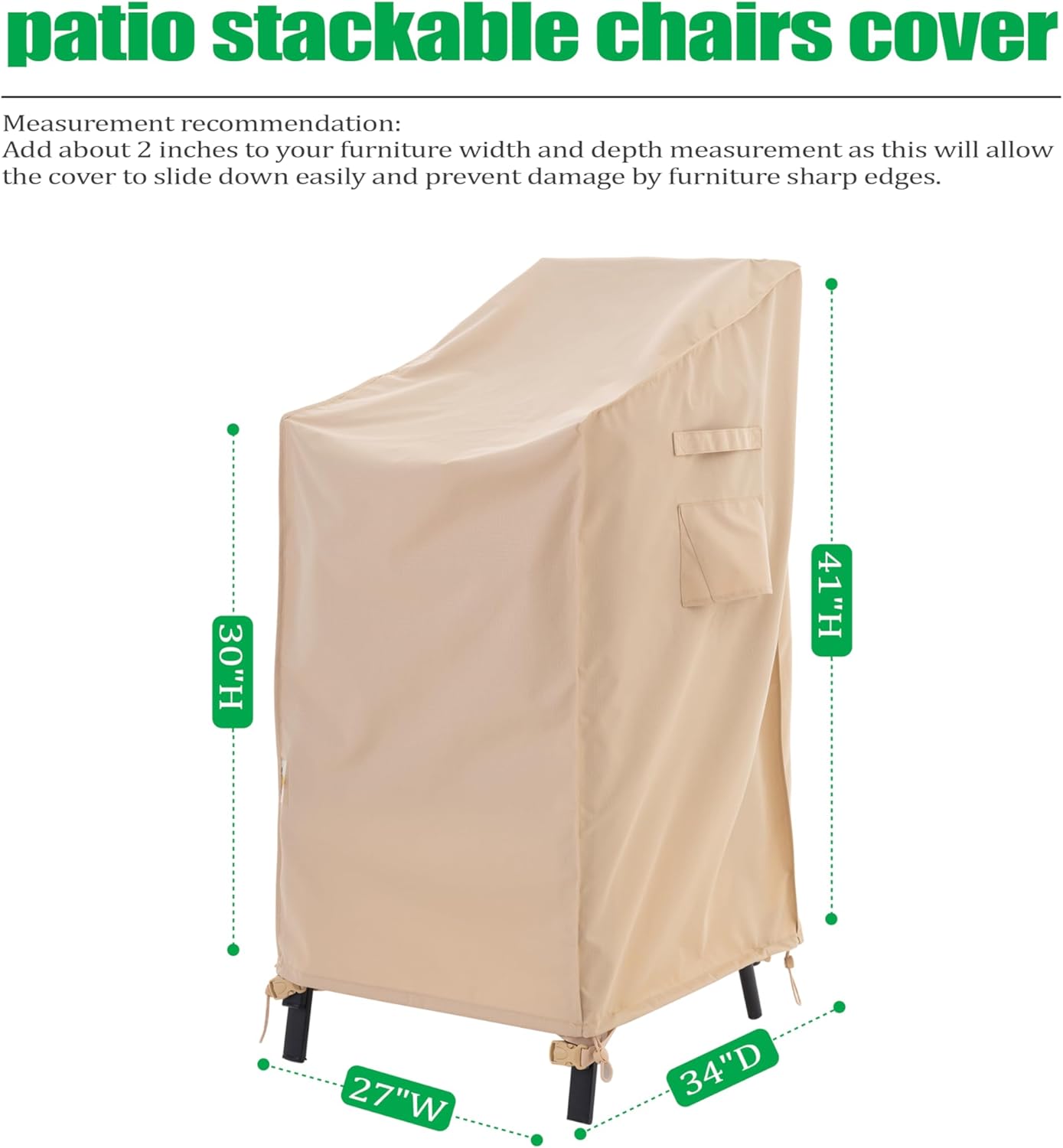 2025 Edition Waterproof Outdoor Patio Chair Cover - Beige