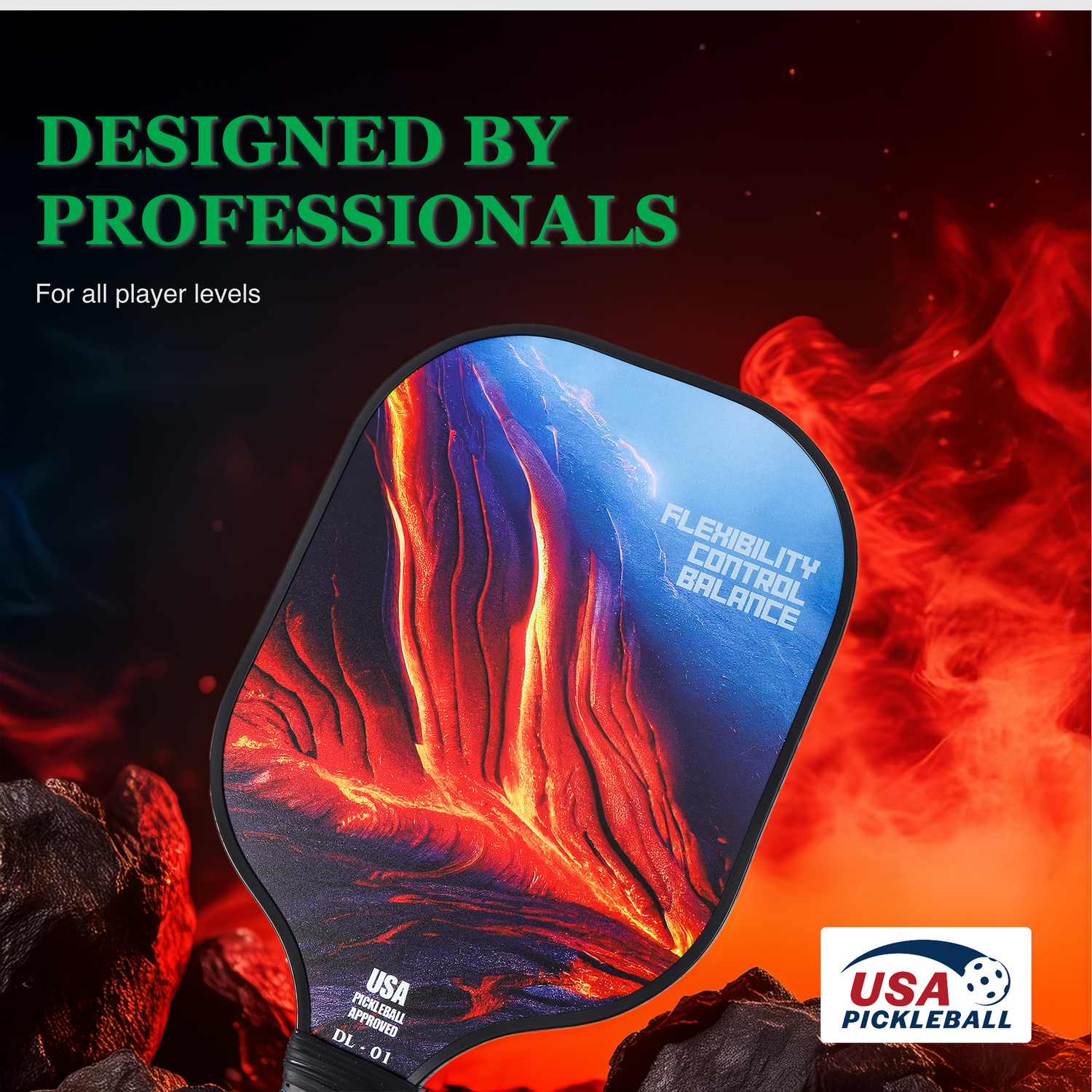 Fiberglass Pickleball Paddle Set – USAPA Approved Pickleball Paddles for Beginners &amp; Adults