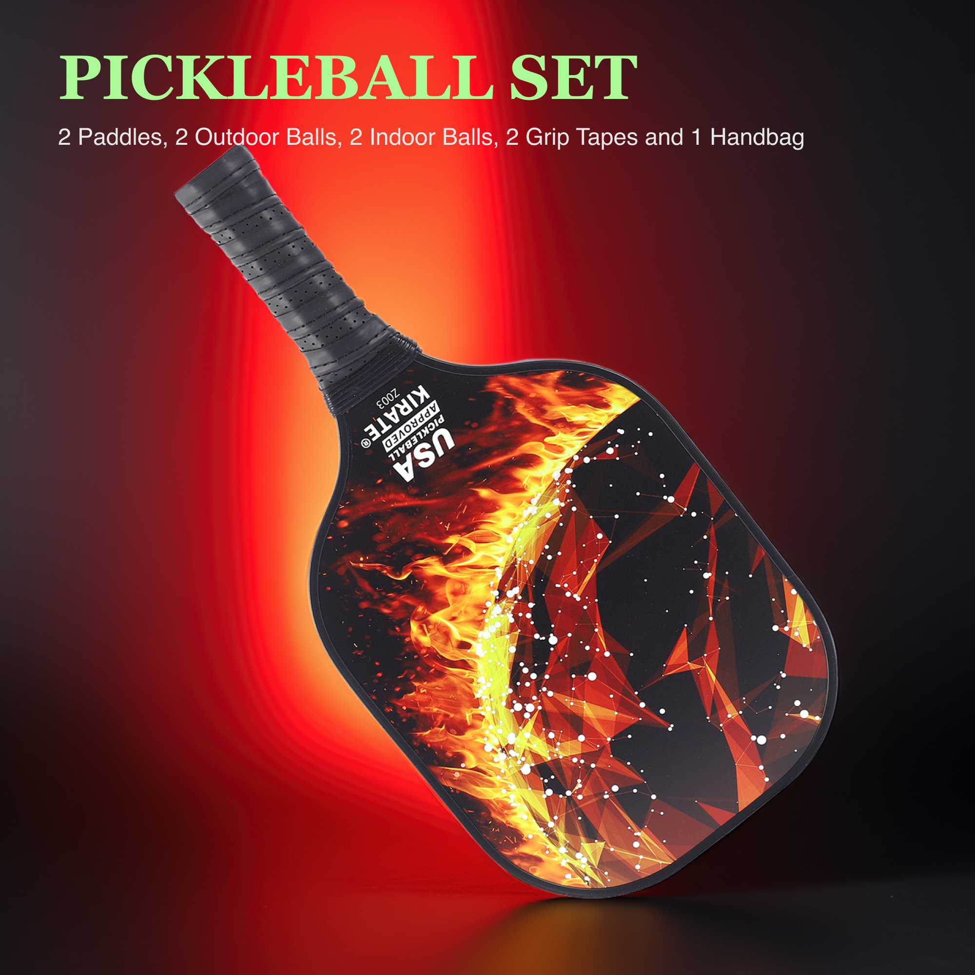 Fiberglass Pickleball Paddle Set – USAPA Approved Pickleball Paddles for Beginners &amp; Adults