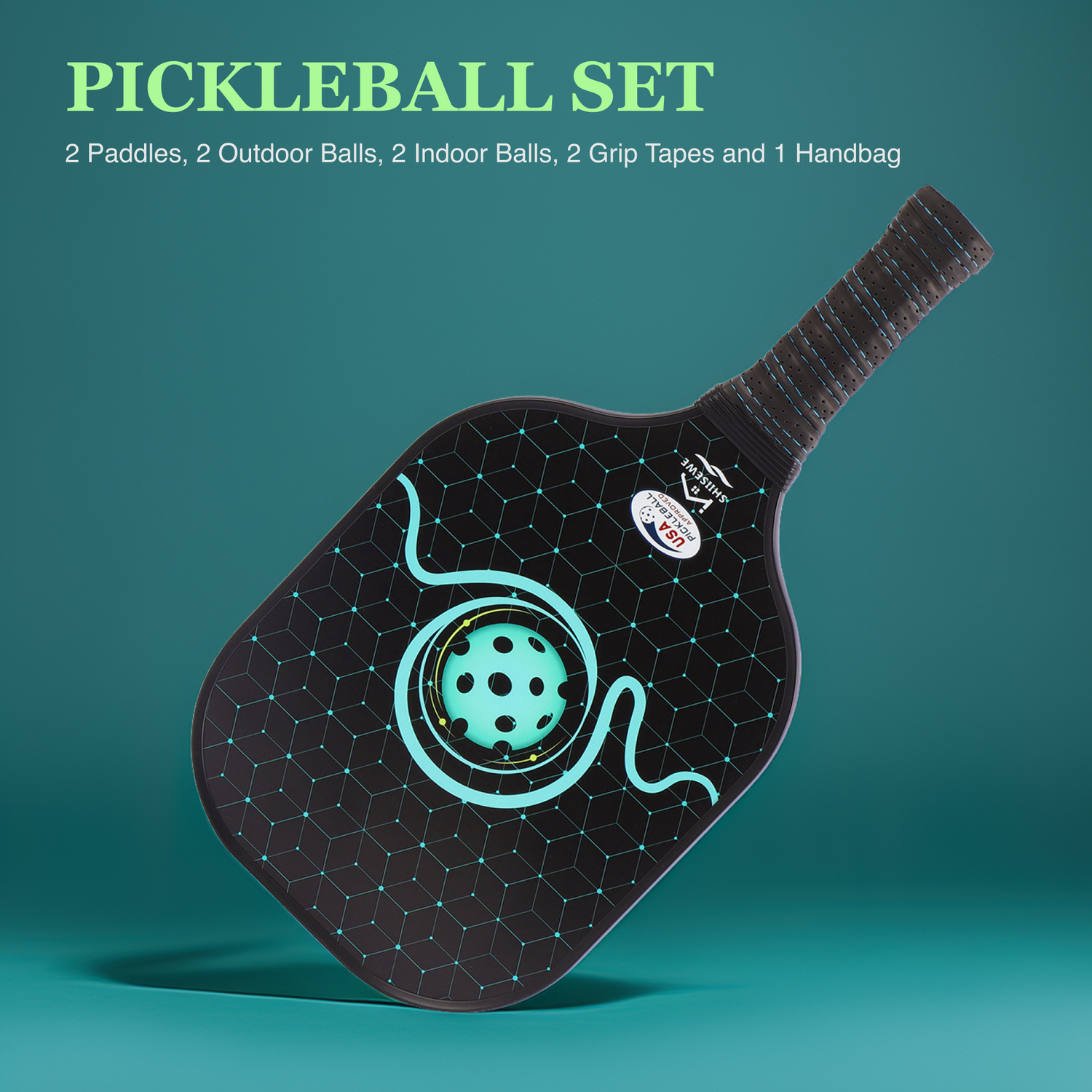 Fiberglass Pickleball Paddle Set – USAPA Approved Pickleball Paddles for Beginners &amp; Adults