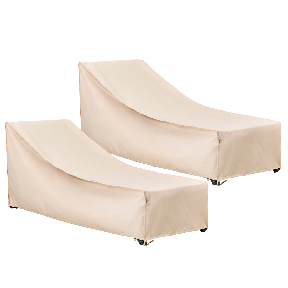 2025 Edition Waterproof Outdoor Patio Chaise Lounge Chair Covers - Beige - 2 Packs