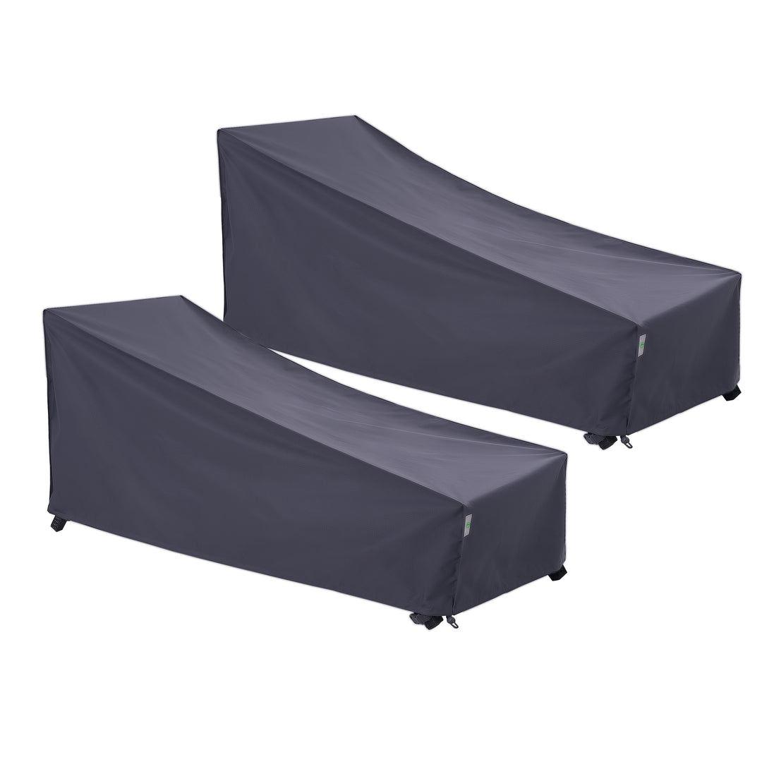 2023 Edition Patio Chaise Lounge Chair Covers - Grey - 2 Packs