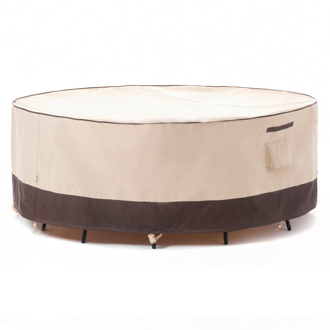 2024 Edition Patio Round Cover - Beige+Coffee