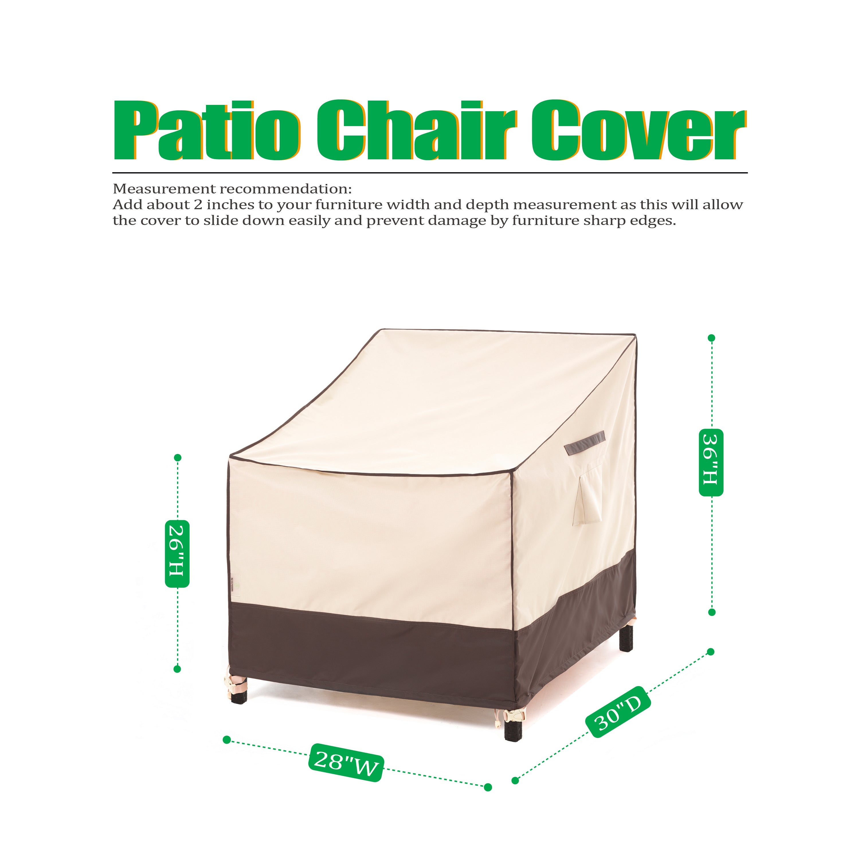 2025 Edition Waterproof Outdoor Patio Chair Covers - Beige+Coffee - 2 Packs