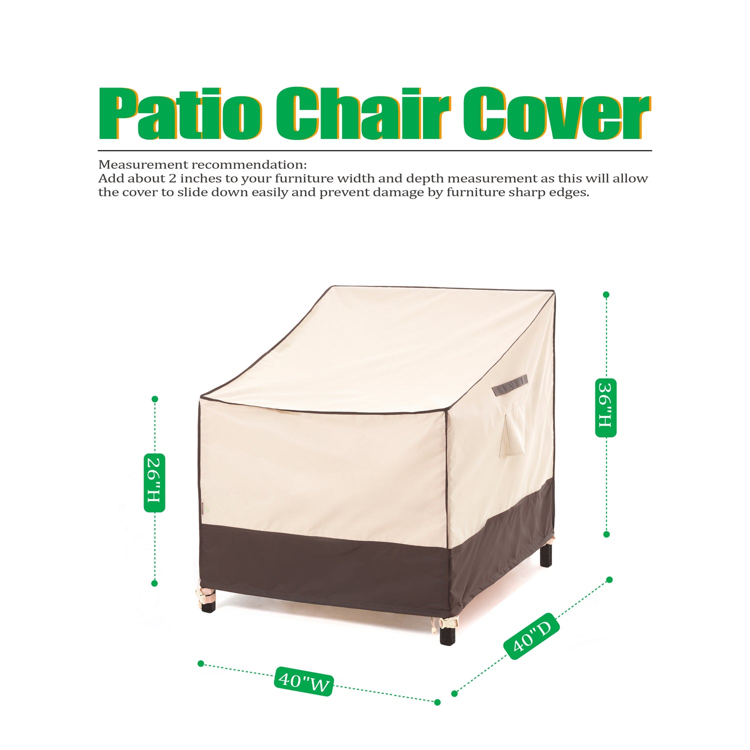 2025 Edition Waterproof Outdoor Patio Chair Covers - Beige+Coffee - 2 Packs