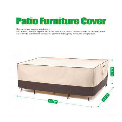2025 Edition Waterproof Outdoor Patio Rectangular Cover - Beige+Coffee
