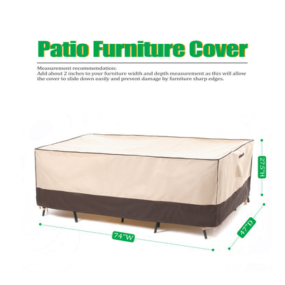2025 Edition Waterproof Outdoor Patio Rectangular Cover - Beige+Coffee