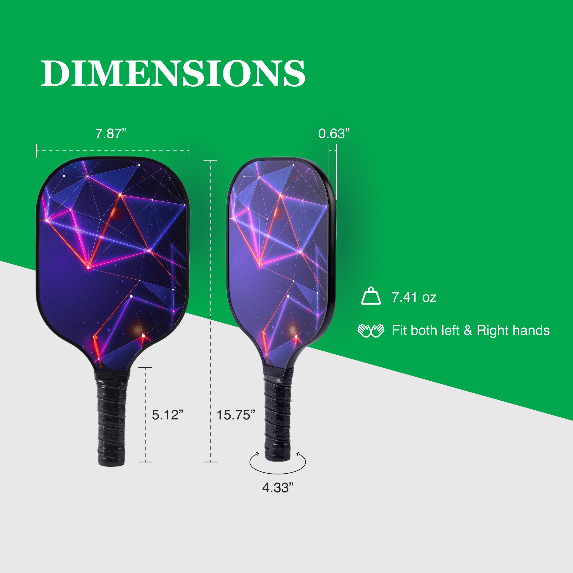 Energy Carbon Fiber Pickleball Paddle Set – USAPA Approved for Speed &amp; Agility | Normal Carbon Fiber Surface