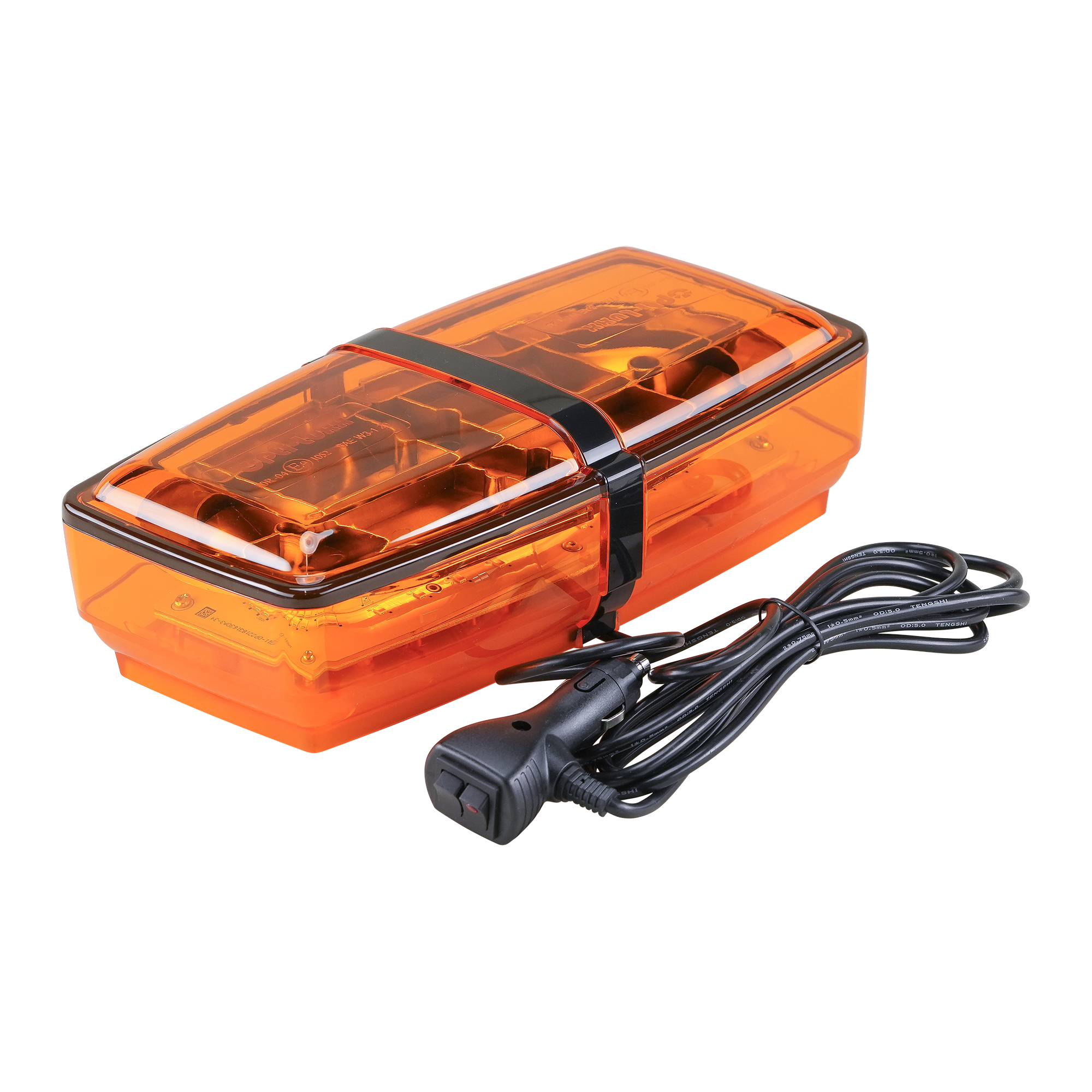 LB1100 Series 11" Amber Lens / Amber LED Light Bar (Magnet Mount, Cigarette Lighter Plug/Switch)