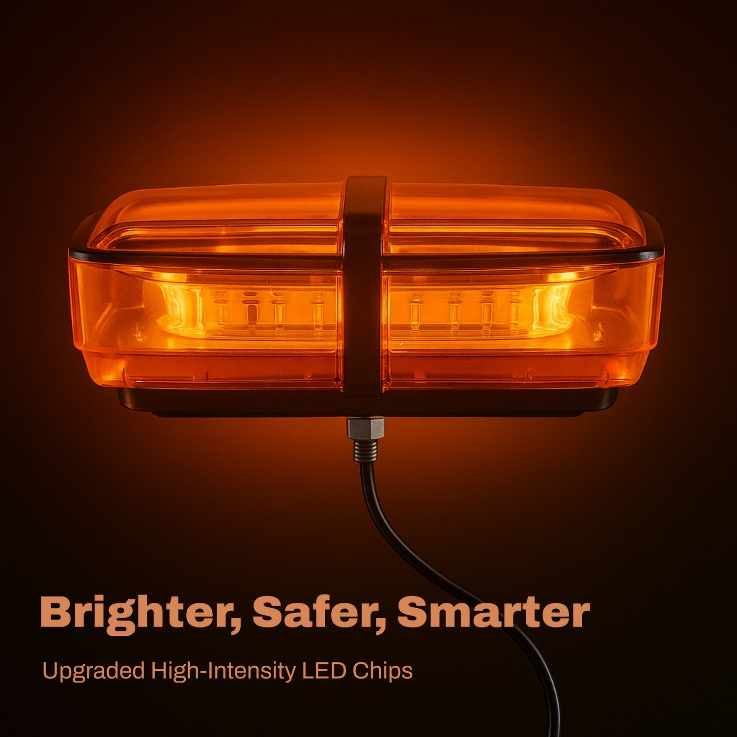 LB1100 Series 11" Amber Lens / Amber LED Light Bar (Post Mount, 3-Wire Cable)