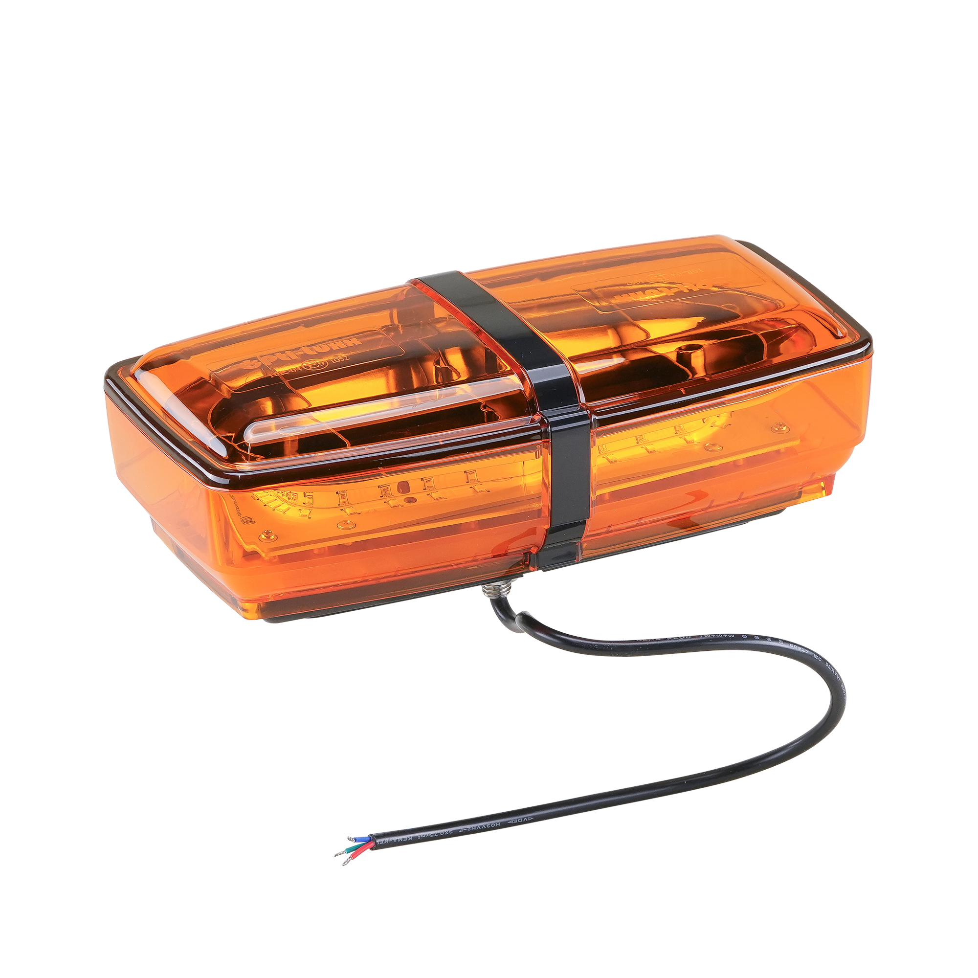 LB1100 Series 11" Amber Lens / Amber LED Light Bar (Post Mount, 3-Wire Cable)