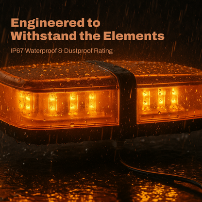 LB1100 Series 11" Amber Lens / Amber LED Light Bar (Post Mount, 3-Wire Cable)