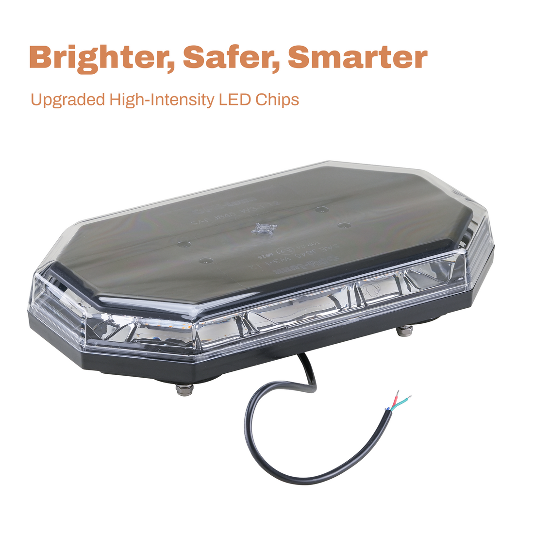 LB1500 Series 15" Clear Lens / Amber LED Light Bar (4-Stud Mount, 3-Wire Cable)
