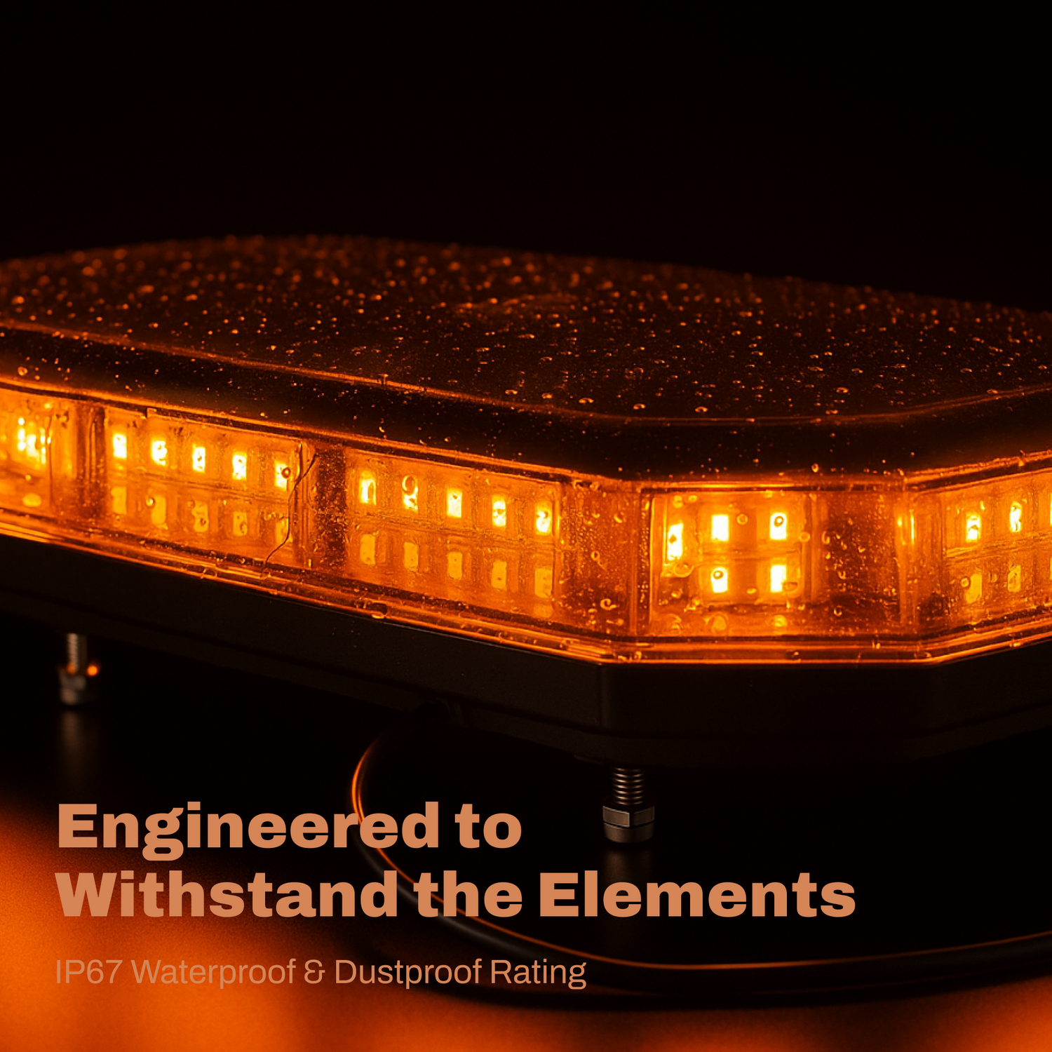 LB1500 Series 15" Clear Lens / Amber LED Light Bar (4-Stud Mount, 3-Wire Cable)