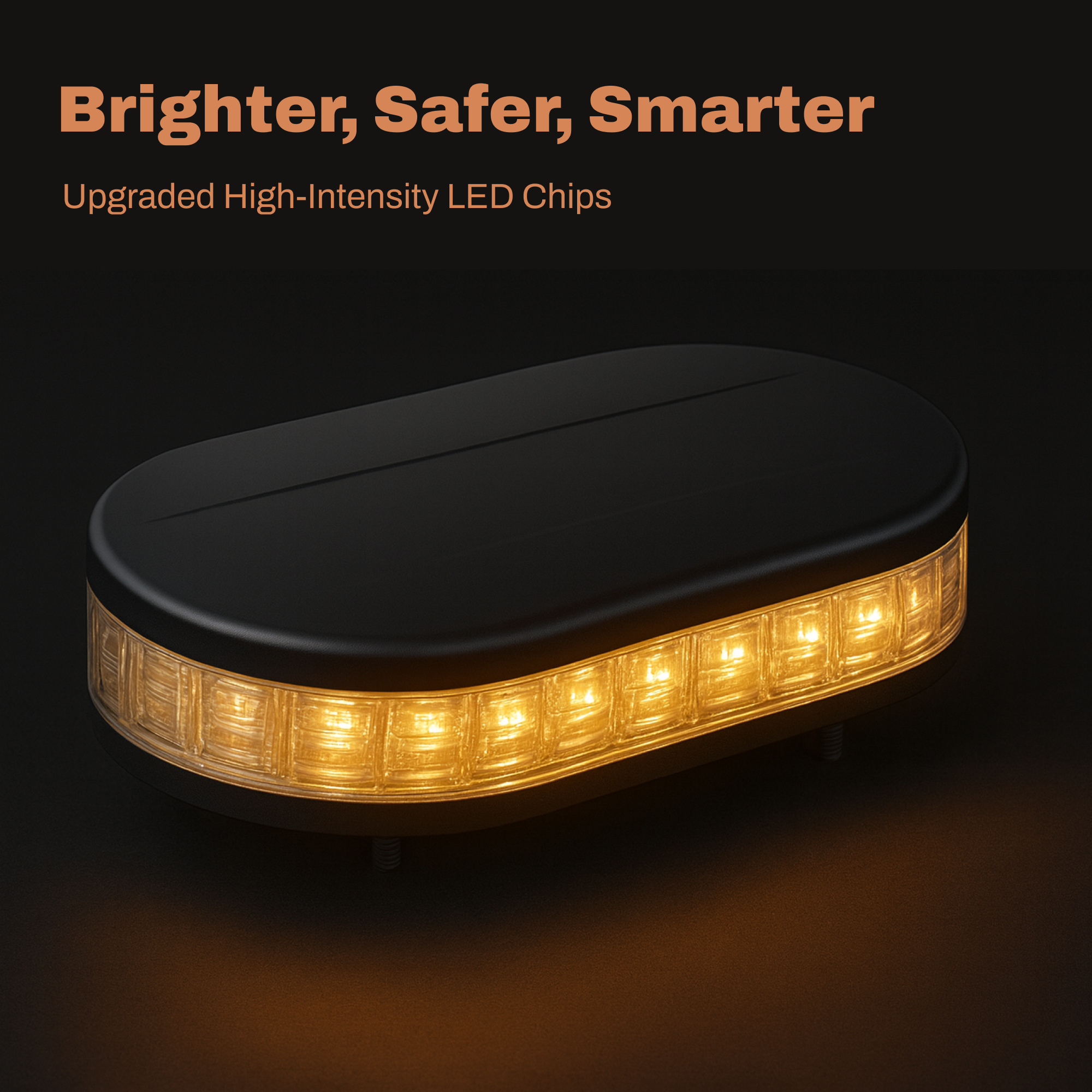 LB1000 Series 10" Clear Lens / Amber LED Light Bar (Bracket Mount, 3-Wire Cable)