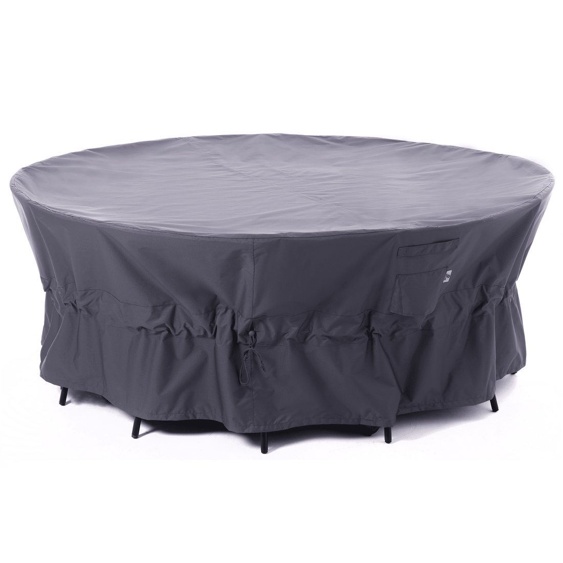 Waterproof Outdoor Patio Round Cover - Gray - Dancing Garden Collection.