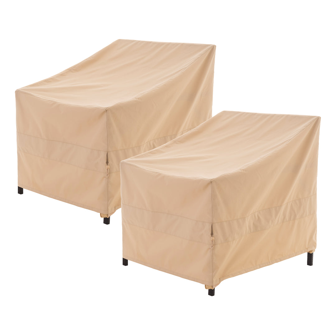 WJ-X3 Fundas para sillas de patio, color beige, paquete de 2