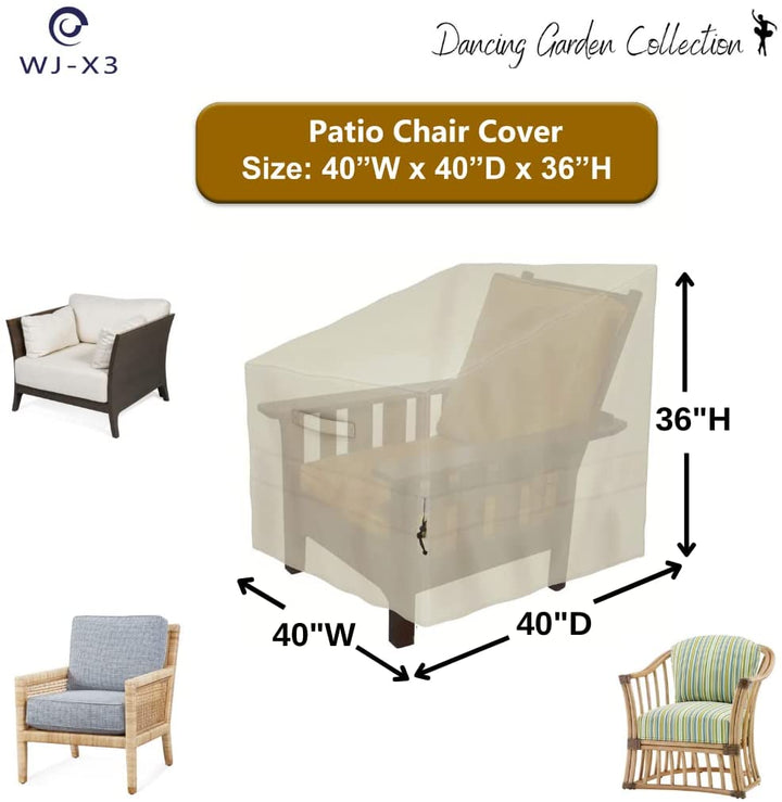 WJ-X3 Fundas para sillas de patio, color beige, paquete de 2