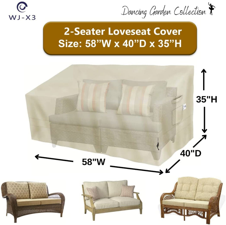 WJ-X3 Outdoor Sofa/Loveseat/Bench Cover, Beige Color