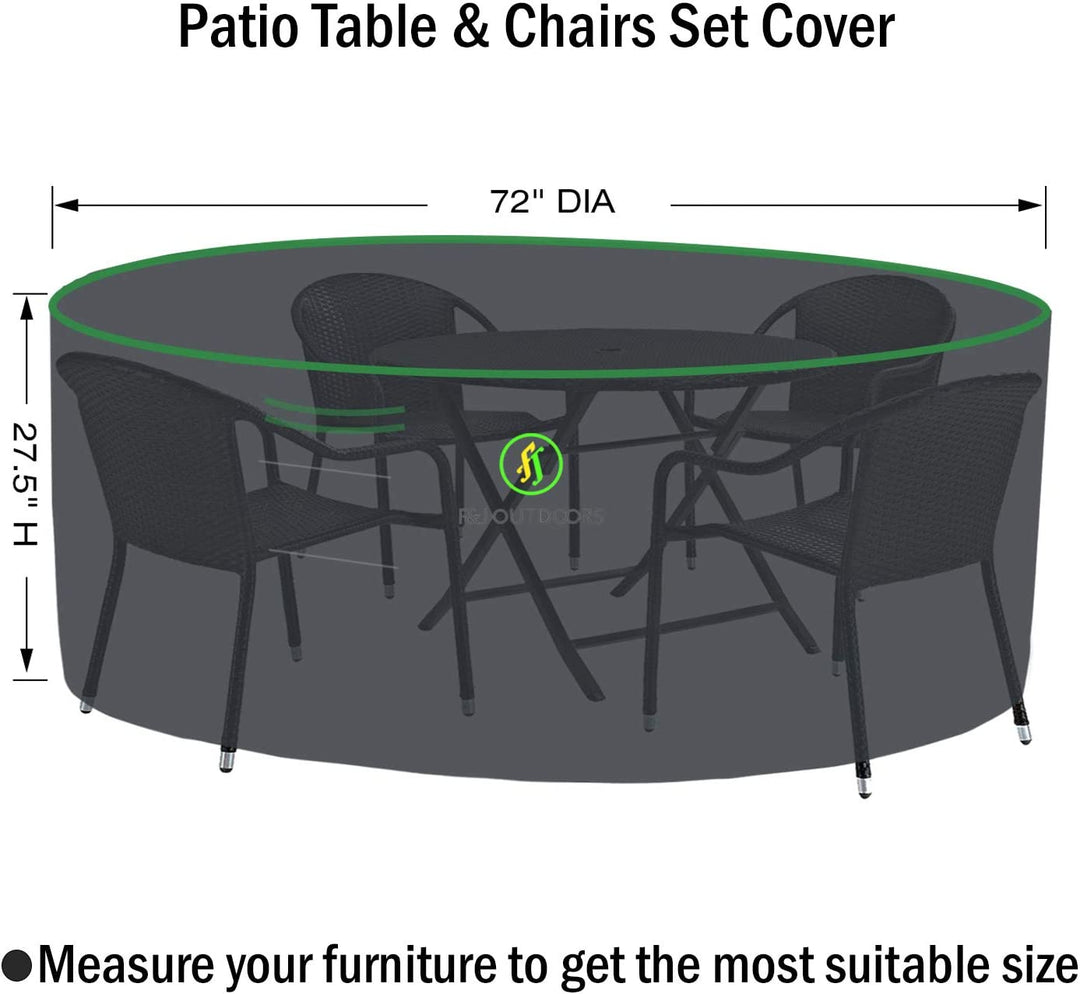 Abdeckung für runden Terrassentisch und Stühle