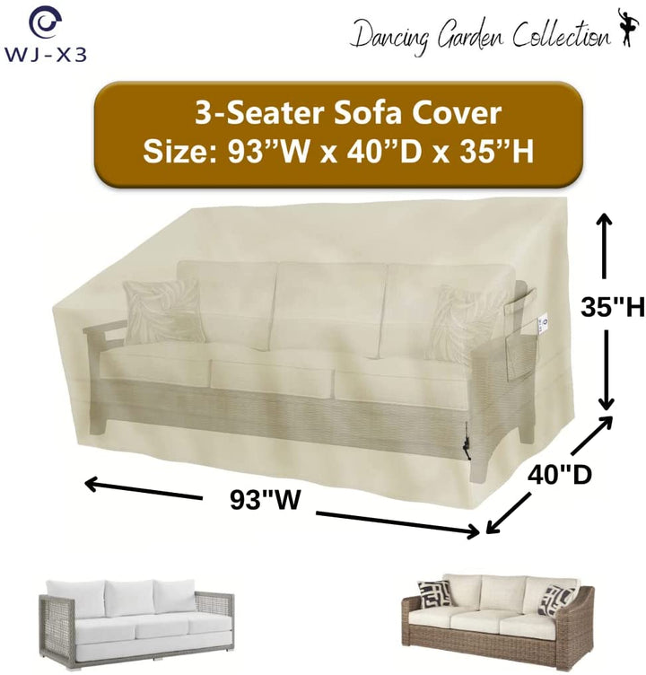 WJ-X3 Sofá para exterior/Loveseat/Cubierta para banco, color beige