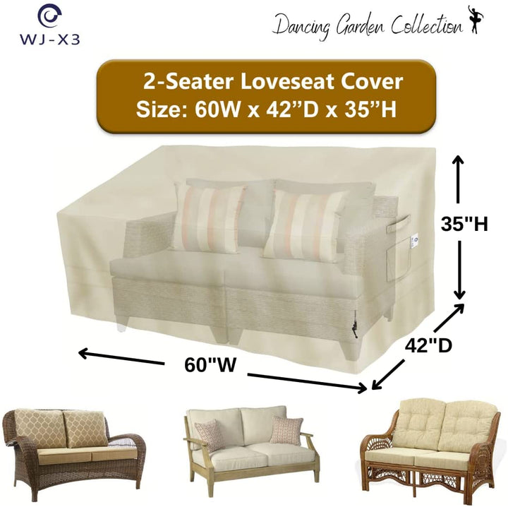 WJ-X3 Outdoor Sofa/Loveseat/Bench Cover, Beige Color