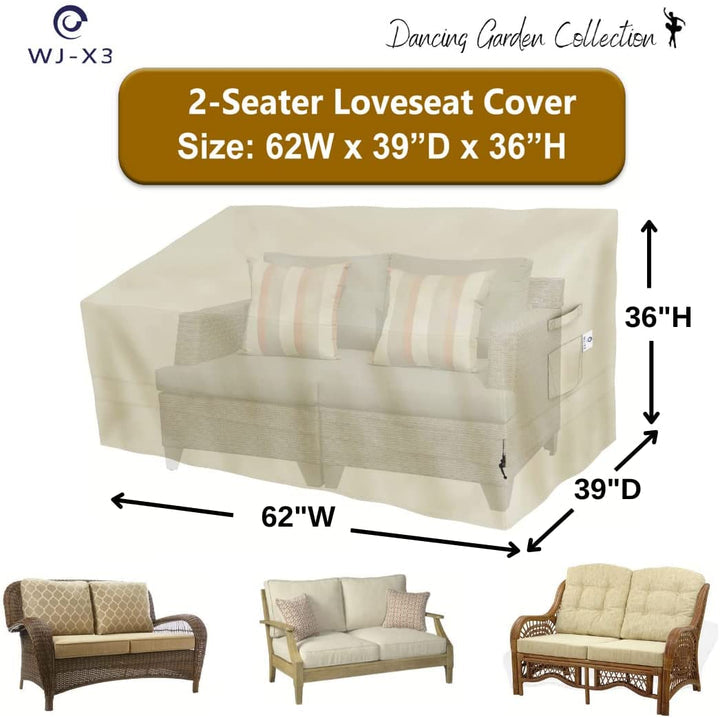 WJ-X3 Outdoor Sofa/Loveseat/Bench Cover, Beige Color