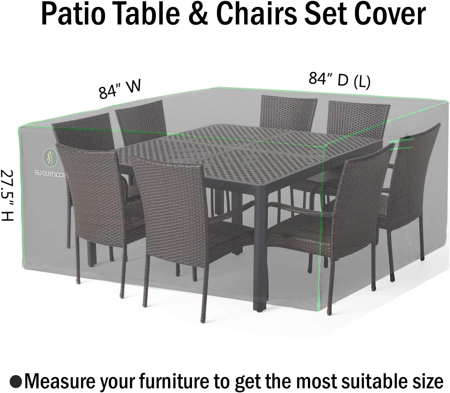 Patio Rectangular Table and Chairs Furniture Set Cover