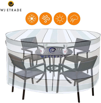 Patio Round Table Cover, Striped Color
